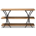 thumbnail image 2 of Baxton Studio Terrell Brown Finished Wood and Black Finished Metal Console Table, 2 of 7