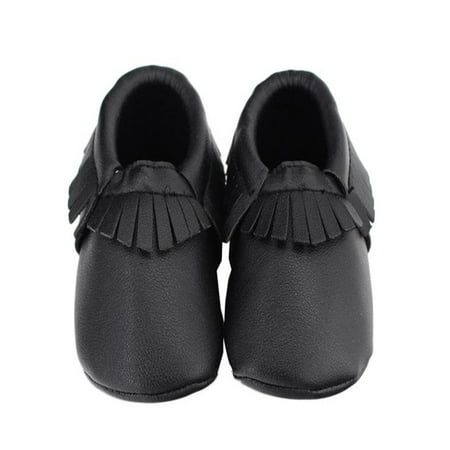 Infants Leather Trainers - Baby Kids Tassel Soft Sole Leather Shoes Infant Boy Girl Toddler Shoes