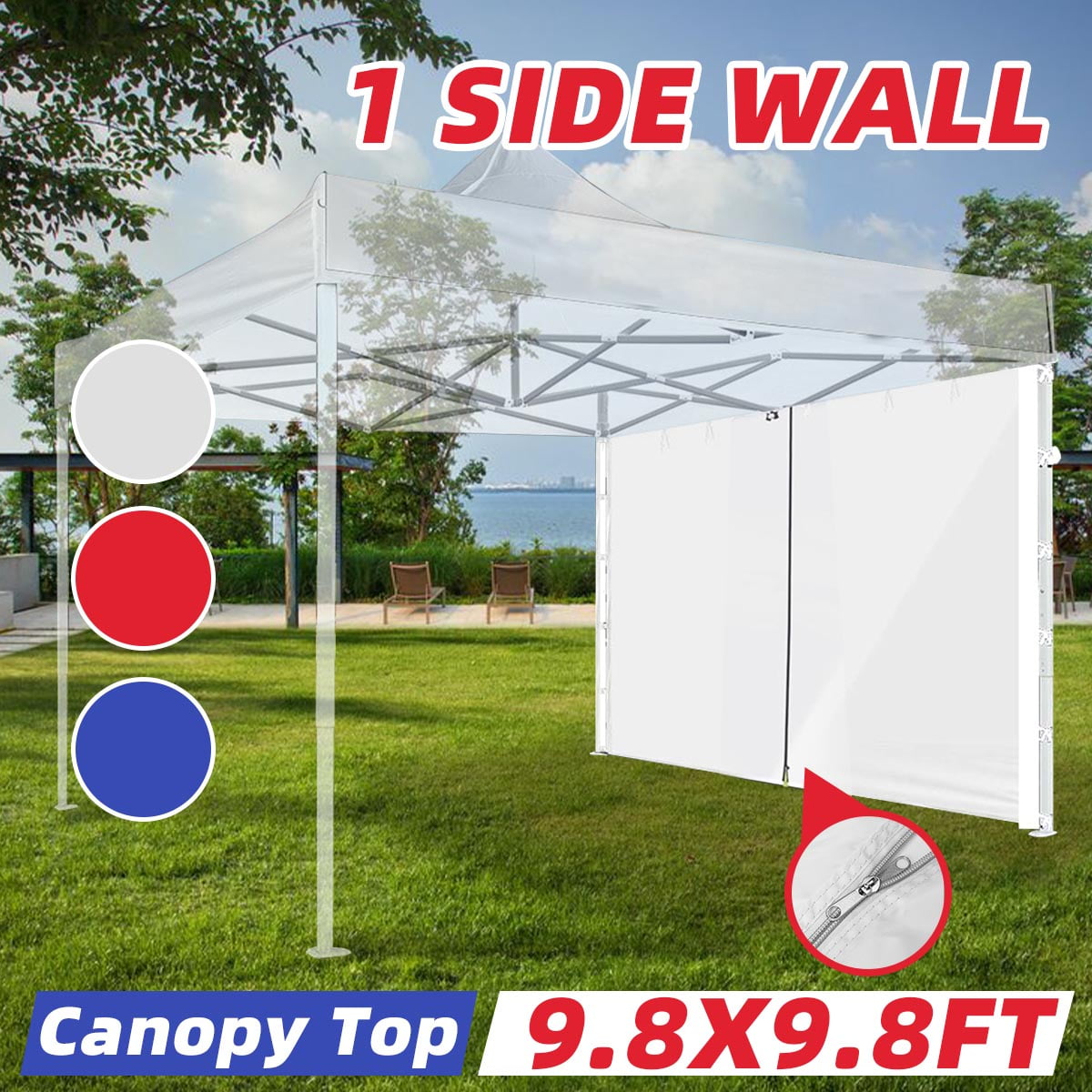 1/3PCS 9.8x6.2ft Awnings Canopy Sidewall Panel Gazebo Tent Shelter Shade Outdoor 