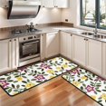 thumbnail image 3 of Kitchen Rugs Sets Of 2,Pioneer Flower Floral Print Pattern Anti Fatigue Kitchen Mat Rugs Non Slip Washable,Decorative Kitchen Floor Mats for Kitchen,Sink,Laundry,17"x47"+17"x47", 3 of 5