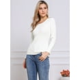 thumbnail image 4 of DARING DIVA Women's Long Sleeve Crewneck Fitted Pullover Sweaters S White, 4 of 6