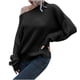 thumbnail image 1 of Suéter con hombros descubiertos para mujer Suéter suelto de manga larga para otoño e invierno para mujer Pompotops  hdfakjf11351, 1 of 6
