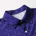 thumbnail image 4 of Wyobmus Men's Polka Dots Shirt Button Down Tshirt Flip Collar Long Sleeves Business Affairs Tops C-Navy, 4 of 7