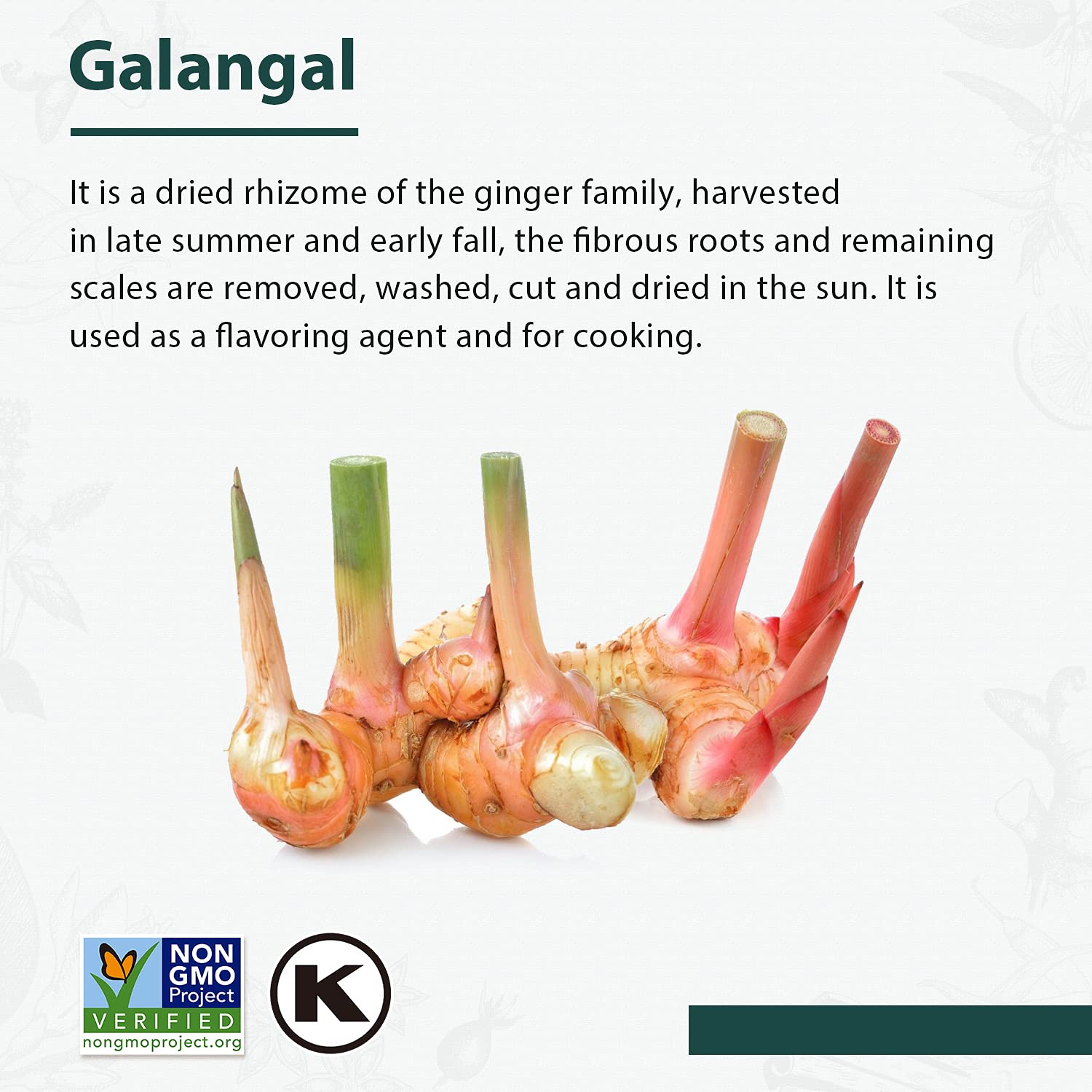 Soeos Galangal Slices 6oz, Fresh Galangia, Non-GMO and Kosher, Spicy and Slightly Sweet Flavor, Perfect for Tom Yum and Tom Kha Soup Recipes - image 4 of 7