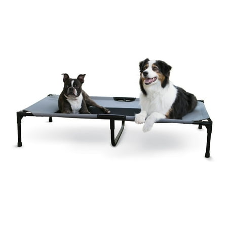 UPC: 0655199016860 | K&H Pet Products Original Pet Cot Elevated Dog Bed Gray/Black Mesh X-Large 32 X 50 X 9 Inches