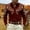 Wine, variant on YANGXINX Men's Long Sleeve Button Down Shirts Vintage Western Cowboy Print Dress Shirt Retro Style Classic Fit Business Casual Workwear