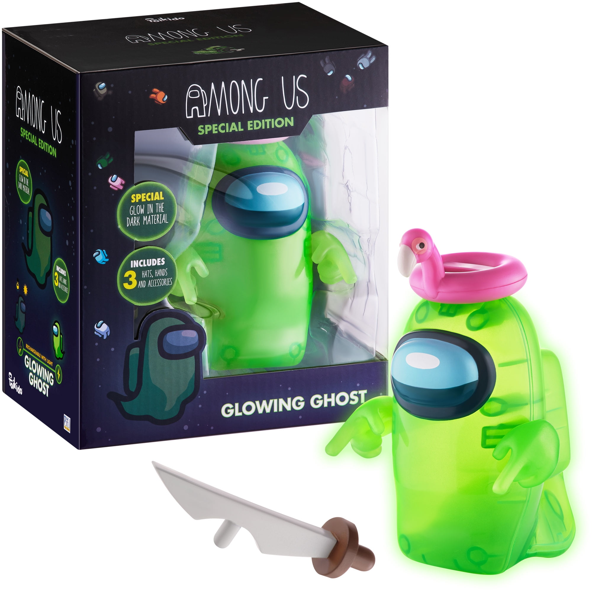 AMONG US GLOW IN THE DARK GHOST ACTION FIGURE
