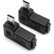 thumbnail image 2 of Adaptador de extensión Micro USB de 5 pines macho a hembra en ángulo de 90 grados izquierdo y derecho de 2 piezas, 2 of 5