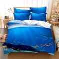 thumbnail image 3 of 2Pcs/3Pcs Couverture de Couette + Pillowcase 3D Sous-Marine Impression Numérique Literie Ensemble Style: YF110 Spécification: Complet, 3 of 7
