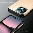 thumbnail image 6 of For iPhone 16 Pro Case Wallet with Slide Hidden Card Holder Slot Slim Dual Layer Heavy Duty Shockproof Hard PC Hybrid TPU Phone Case Kickstand Protective Cover,Gold, 6 of 9