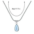 thumbnail image 2 of Aquamarine Teardrop Pendant Necklace Elegant Women's Fashion Jewelry for Her, 2 of 5