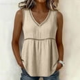 thumbnail image 2 of Womens Summer Tops Trendy Loose Round Neck Lace Patch Oversized Tshirts for Women Yellow 2XL, 2 of 8