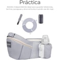 thumbnail image 4 of Raganet, Mochila Portabebés Multiusos, Cangurera de Bebé, Cabestrillos Portabebés, Soporte Firme para Bebé, 100% Poliester, Correar Ajustables y Acolchonadas, 3 Cinturones de Seguridad (Gris), 4 of 5