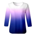 thumbnail image 4 of T Shirts for Women Summer Mid Length Shirts Three Quarter Sleeves Shirts Crew Neck Tunic Casual Tops, 4 of 4