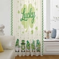thumbnail image 6 of St. Patrick's Day Sheer Curtains 45 Inches Long, Green Lucky Gnomes Shamrock Plaid Beige Light Filering Curtains, Breathable Simi Curtain Privacy Drapes for Kitchen Bathroom Small Window Treatment, 6 of 9