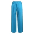 thumbnail image 6 of ASFGIMUJ Casual Elastic Leg Drawstring Cotton Waist Pants Solid Long Women Wide Pants, 6 of 9