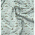 thumbnail image 1 of Soimoi Green Georgette Viscose Fabric Bear & Rabbit Animal Print Fabric by Yard 44 Inch Wide, 1 of 6