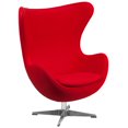 thumbnail image 1 of Black Leather Egg Chair with Tilt-Lock Mechanism, 1 of 4