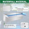 thumbnail image 2 of LONGRUN Waterfall Pool Fountain, Updated 5.9'' Wider Open Lip Stainless Steel Waterfall Spillway, Decorative Water Feature for Swimming Pools, Koi Ponds, Spa & Garden - 11.8'', 2 of 8