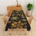thumbnail image 3 of Nanqianyi Black Rectangular Tablecloth Christmas Gold Snowflakes Printed Pattern, For Kitchen Table, Family Gatherings Dinner, 60 x 102 inch, 3 of 6