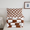 thumbnail image 5 of Erosebridal Brown Checkered Comforter Set Full White Coffee Checkerboard Bedding Set,Plaid Grid Quilt Set Aesthetic Geometric Bed Set Modern Room Decor, 5 of 8
