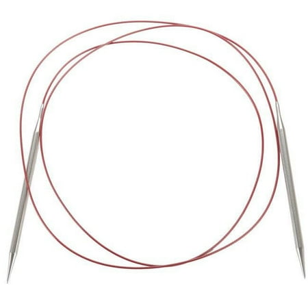 UPC: 0812208028270 | Red Lace Stainless Steel Circular Knitting Needles 60 -Size 9/5.5mm