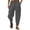 Dark Gray, variant on Mens Harem Pants, Striped Textured Baggy Trousers Drop Crotch Loose Fit Summer Beach Yoga Bottoms Pink 2XL