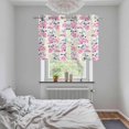 thumbnail image 5 of Pink Floral Kitchen Curtains Small Short 39 Inch Length, Spring Rustic Botanical Flowers Herbs Grommet Top Bedroom Living Room Curtains, Light Filtering Cafe Curtain Drapes 2 Panels Set 55''x39'', 5 of 9