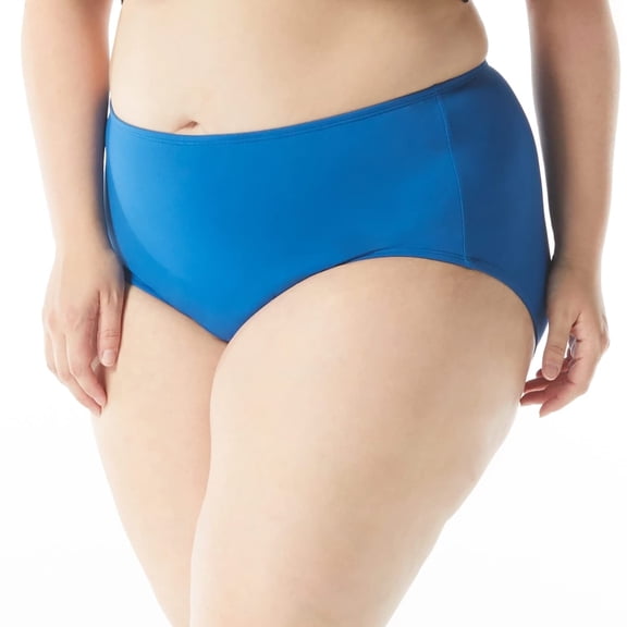 Plus Size Chloe High Waisted Bikini Bottom — Side Tie Swim Bottom — Blue  18W