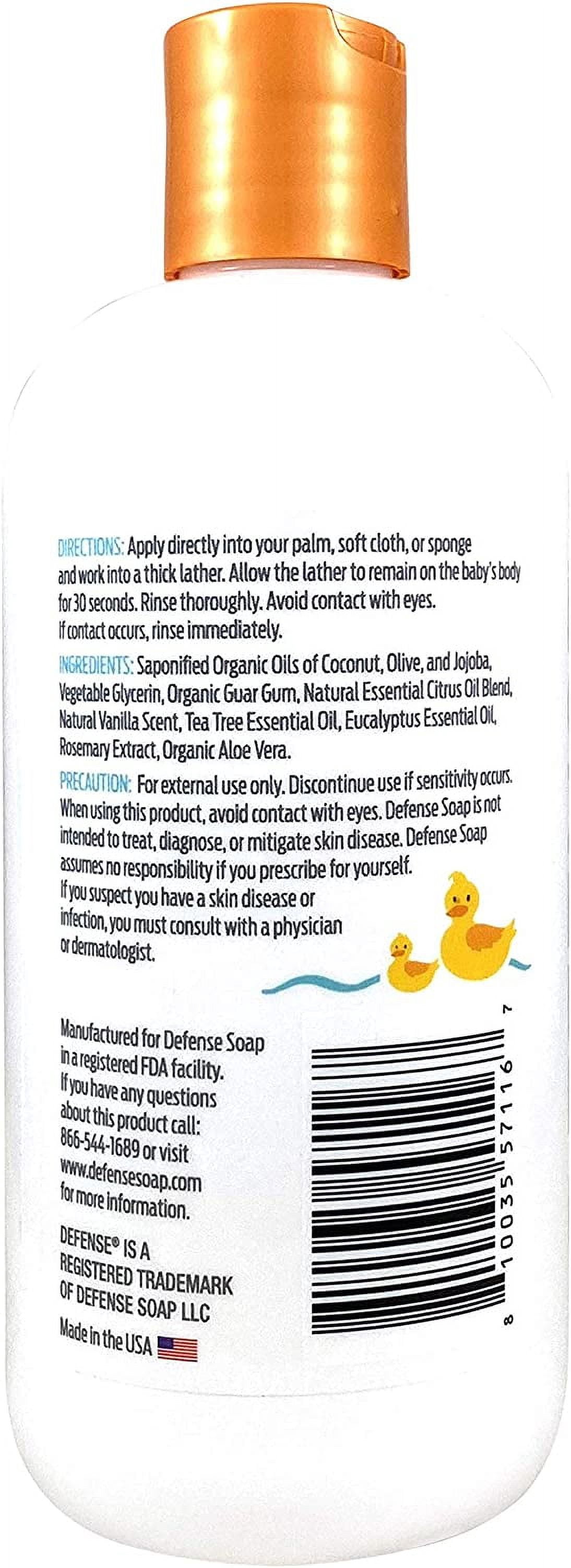 Defense Soap Baby Shampoo and Body Wash with Tea Tree Oil, Coconut Oil, Eucalyptus, Olive Oil & Aloe, 12 Fl Oz (Pack of 2)