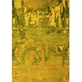 thumbnail image 1 of Ahgly Company Machine Washable Indoor Rectangle Abstract Yellow Modern Area Rugs, 2' x 3', 1 of 4