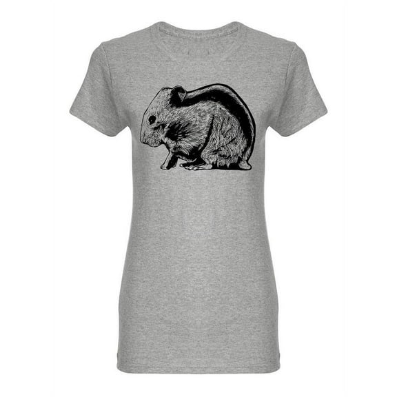Hamster Animal Sketch Shaped Tee Women's -Image by Shutterstock