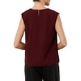 thumbnail image 3 of INSPIRE CHIC Women's Sleeveless Tank Top V Neck Camisole Casual Work Shirt S Dark Red, 3 of 5