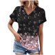 thumbnail image 2 of Fiudx Camisas de Mujer Top Informal de Primavera y Verano de Manga Corta con Cuello En V para Mujer, 2 of 5