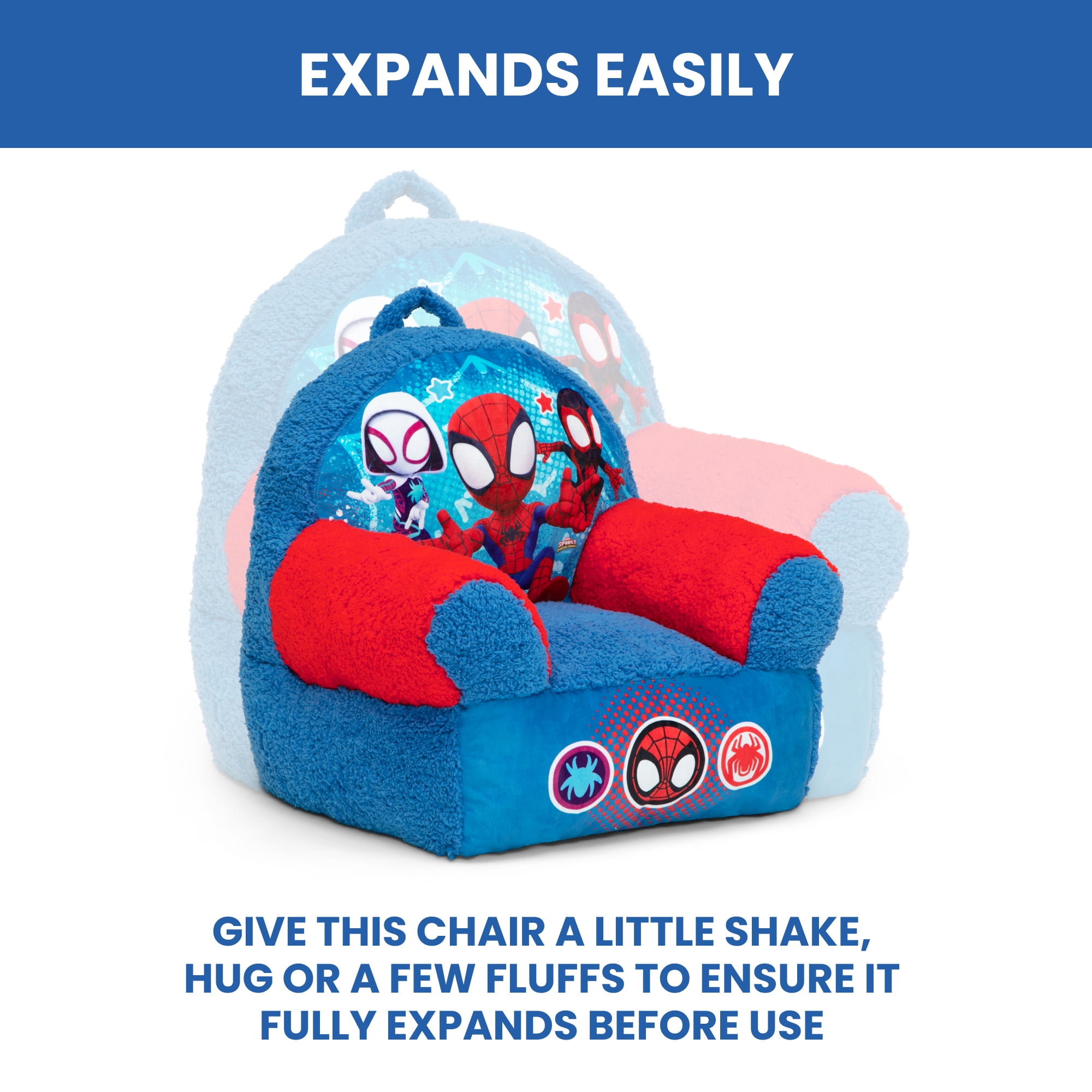 Spidey and His Amazing Friends Cozee Buddy Chair by Delta Children, Blue