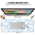 thumbnail image 3 of Blue Sky with Clouds Desk Mat, Cute Large Mouse Pad, Blue Desk Pad, Non-Slip Rubber Base with Stitched Edges Deskmat, 31.5 X 11.8 Inch, 3 of 6
