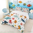 thumbnail image 2 of Manfei Cartoon Fish Queen Comforter Set for Kids Boys and Girls, Marine Life Bedding Comforter Set, Reversible 3-Piece, 1 Comforter and 2 Pillowcases, 2 of 6