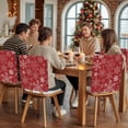 thumbnail image 5 of Christmas Chair Covers Set of 1 Winter Snowflakes Red Background Chair Back Covers Stretch Removable Washable Slipcovers Protector for Dining Room Kitchen Party Decor, 5 of 5