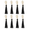 thumbnail image 1 of Uxcell 8 Pcs Borlas de Cuero PU 5.9'' Charm de Borlas con Anillos Clave para Hacer Joyería Negra, 1 of 6