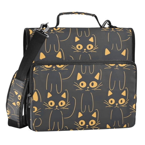 ALAZA Zipper Binder Doodle Cats 3 Ring Trapper Keeper File Folder Organizer Bag
