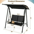 thumbnail image 6 of Spaco 2-Seat Outdoor Canopy Swing with Comfortable Fabric Seat and Heavy-duty Metal Frame-Black, 2-Seater Hanging Bench, Pillow for Backyard Garden Poolside, 6 of 7