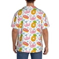 thumbnail image 3 of Sikiie Flamingo And Pineapple Men's Wrinkle Free Untucked Cuban Shirt Business Casual Button Down Shirts Short Sleeve ShirtX-Large, 3 of 5