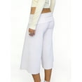 thumbnail image 3 of Fold Over Gaucho Pants for Women Foldover Solid Flowy Capri Pants Y2k Wide Leg Yoga Culottes, 3 of 6