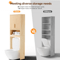thumbnail image 6 of Ktaxon Fluted Over the Toilet Bathroom Storage Cabinet  with 2 Doors & 3 Storage Shelves Space Saver, White, 6 of 10