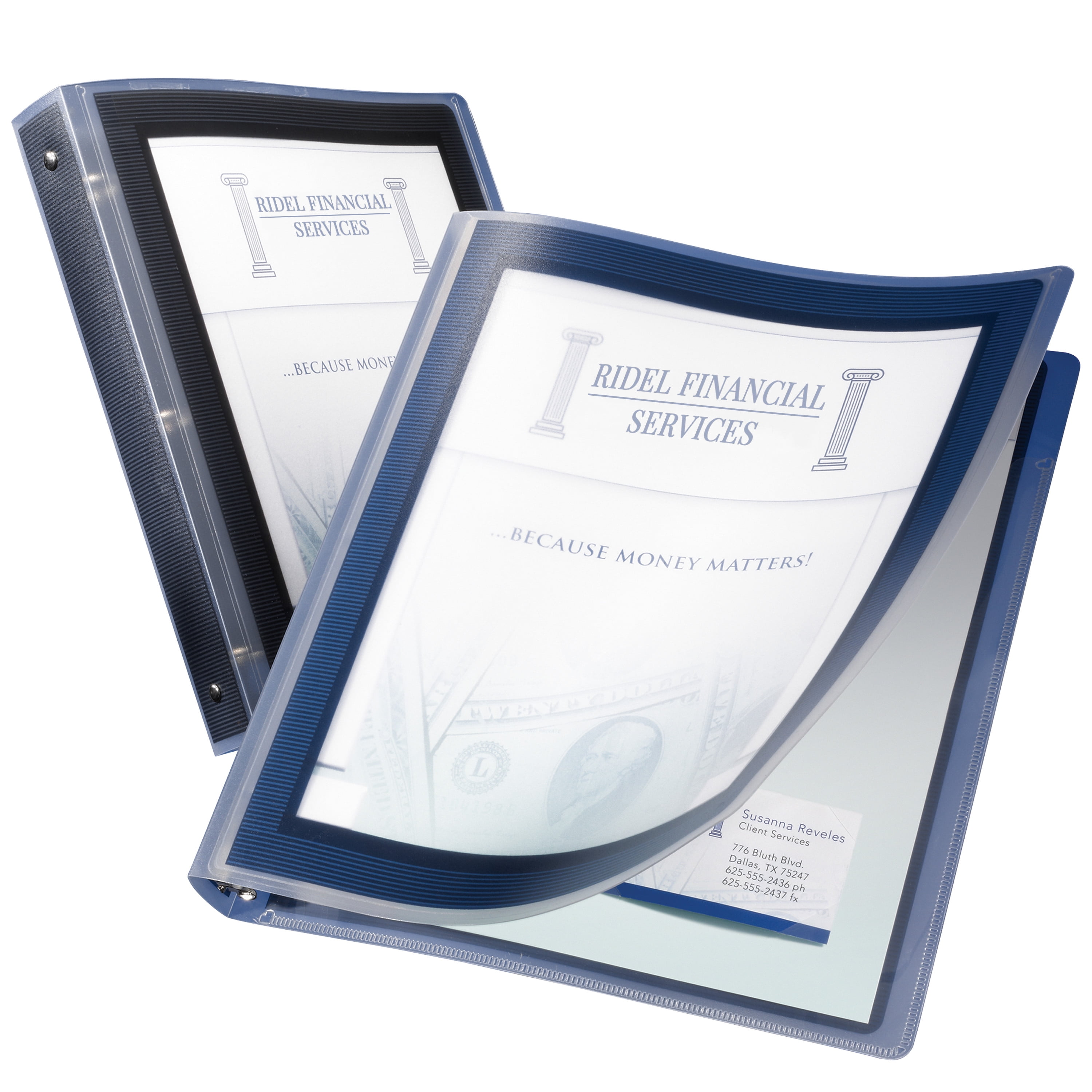 Avery Flexi-View 3 Ring Binder, 1 inch Round Rings, 3 Black Binders (17686)