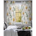 thumbnail image 3 of Spring Daisy Sheer Curtains 45 Inch Length 2 Panels Set for Living Room/Bedroom, Farmhouse Country Flower Leaf Plant Wood Grain Kitchen Curtains Grommet Curtains Window Treatments 42"x45"x2, 3 of 7