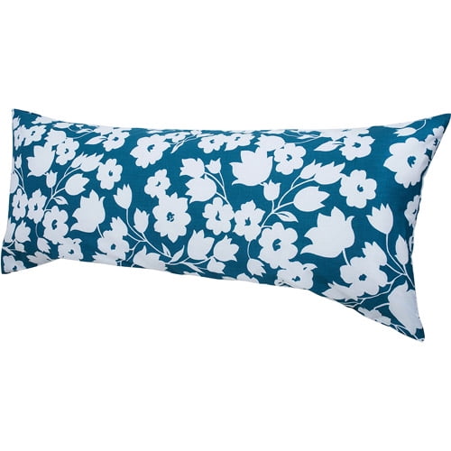 Hanes Easy Comfort Body Pillow with Removable Pillow Cover, Teal and