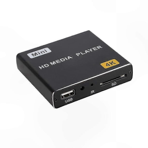 4K Mini Media Player with USB/SD Support, 1080P Video Playback, Horizontal & Vertical Modes, US Plug-Compatible Device