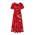 thumbnail image 4 of Robe d'Été pour Femmes 2024 Mode Grande Taille Décontractée à Manches Courtes Col Rond Robe Décontractée Fluide à Volants Maxi Robe de Plage avec Poches Robe à Imprimé de la Saint-Valentin Rabais de 50 % Liquidation!, 4 of 4