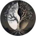 thumbnail image 4 of Washable Round Rug 4 ft, Dreamy Atmosphere Tree of Life Circle Rug for Bedroom Entryway, Ultra-Thin Non Slip Round Carpet for Dining Room Circular Carpets for Living Room Fantasy Art, 4 of 6